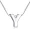 Candyfancy Buchstaben Kette - Buchstabenkette Kette mit Buchstabenanhänger Silber Halskette Kettenanhänger Initialen Silberkette Damen 925 (Kette mit buchstabe Y)