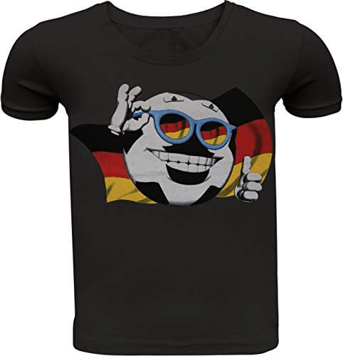 Unbekannt Football Children's Boys' T-Shirt Germany World Cup Crew Neck Leisure, black, 6 Years