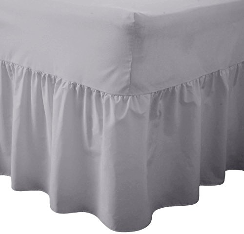 R&Z Luxuary Plain Polycotton Fitted Valance Sheet SIngle, DOuble, King, Super King (Grey/SIlver, Super KIng)