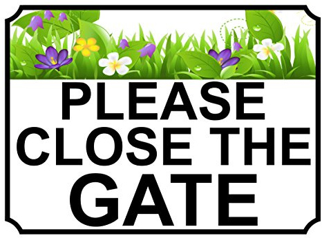 SHAWPRINT si Prega di chiudere Il cancello Metal Sign Flower Theme 200 mm x 150 mm (145H1)