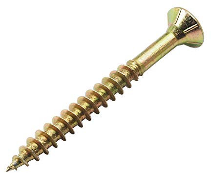 Spanplattenschrauben 6,0 x 60 mm Holz Schrauben Torx verzinkt gelb Flach Senkkopf Fräsrippen