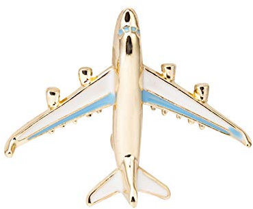 Knighthood Broche pour homme en forme d'avion doré pour manteau, costume, cadeau de mariage, fête, col de chemise, accessoires, Métal