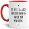Tassendruck Lustige Tasse mit Spruch Der Montag unter den Menschen - Büro/Job/Arbeit/Witzig/Kaffee-Tasse/Geschenk-Idee/Innen & Henkel Rot