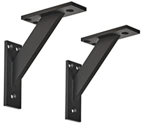 Alusfera Regalhalterung - Dekorative Regalwinkel - Regalhalter 120 mm - Wandregal Halterung - Langlebige Wandhalterung 2 Stück - Regalträger Schwarz- Wandhalterung Regal