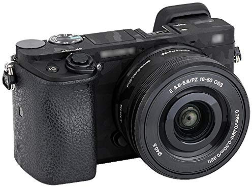Schutzfolie für Sony a6300, a6400 + 16-50 mm Objektiv-Kits, DSLR-Kamera-Aufkleber, Kratzfest, Tarnmuster, Schwarz