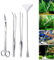 Voarge 4 Pcs Edelstahl Aquarium Aquascaping Kit Aquarium Tank Aquatic Pflanze Werkzeuge Sets Pinzette Scissor Spatel
