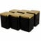 Dosenritter | 6 x boîte carrée élégante de conservation/boîte à thé, noir et or, étanche, en fer blanc pour env. 240g de Earl Grey | 13 x 9 x 9 cm (HxLxP) | également idéale comme boîte á épices