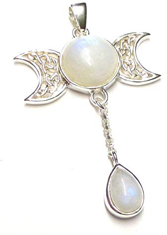 Silberschmuck - BG Anhänger Silber Mondstein, Motivanhänger Kraft des Mondes aus Sterlingsilber gearbeitet Schutzsymbol