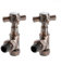 Milano Brushed Bronze Angled Heated Towel Rail Radiator Valves