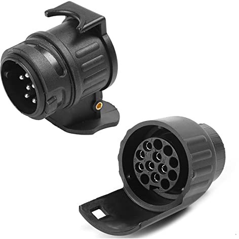 AGRISHOP Adattatore Rimorchio 7 Poli 13 Poli,Adattatore Rimorchio 13 Poli 7 Poli,Adattatore Gancio Traino 13 a 7 Pin,3Pin a 7Pin Adattatore,7 Pin 13 Poli Presa 12 V Convertitore Elettrico Connettore