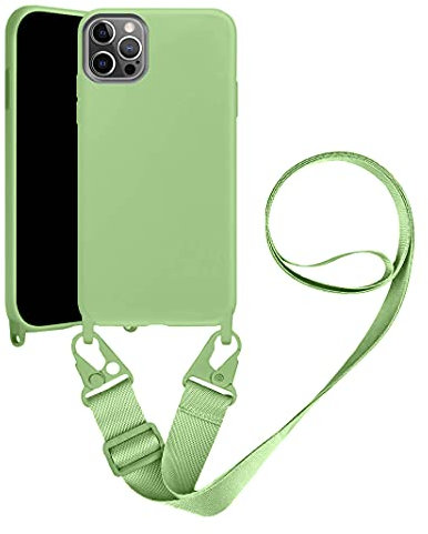 Neck Strap Cases Compatible with Apple iPhone 7 Plus/8 Plus Case Soft Crossbody TPU Case with Adjustable Lanyard Cord Shockproof Silicone Gel Cover Shell(green)