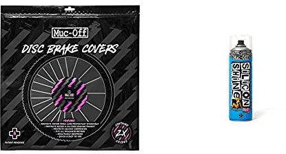 Muc-Off Bolt Disc Brake Covers, Set of 2 - Washable Neoprene Protective Covers & 227B Silicon Shine, 500 Millilitres - Highly Advanced, Friction-Reducing Bicycle Shine Spray For A Glossy Finish