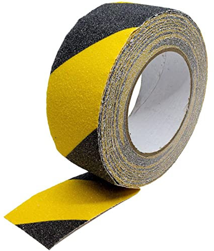 Lumonic 10m Nastro antiscivolo Autoadesivo 50mm nero/Giallo Antiscivolo Striscia Nastro adesivo 650µm