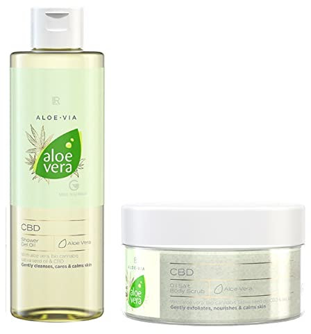 LR Health & Beauty Aloe Vera CBD ** Duschgel-Öl + Meersalz-Körperpeeling Body Cleansing Set Oil Salt Scrub Shower