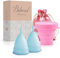 Bibrad - Cup Menstruelle - Comprend 2 coupes menstruelles tailles S, une coupe stérilisante et un sac de transport en coton - 100% silicone de qualité médicale, lavable et réutilisable (S-S)