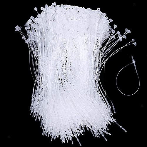 Hezhou 2000 Pezzi fili di sicurezza 230 mm Fissaggio per Cartellino del Prezzo in Plastica Anello per Perni di Bloccaggio a Scatto etichette in plastica per etichette di sicurezza (trasparente)