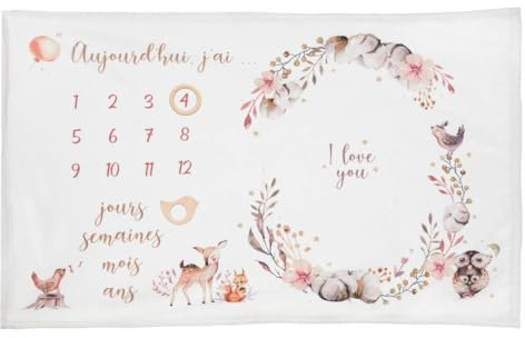 Atmosphera - Couverture étape bébé Nature 120x80 cm - Rose