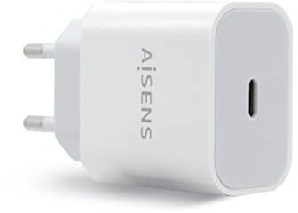 AISENS Cargador USB-C P?3.0 1 Puerto 1x USB-C 20 W. Blanco
