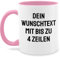 Tasse Tassen 325ml - Aufdruck selbst gestalten - Wunschtext I Eigener Text I Personalisierter Text I Custom Text - 325 ml - Rosa - namenstassen paartassen personalisierte name mug