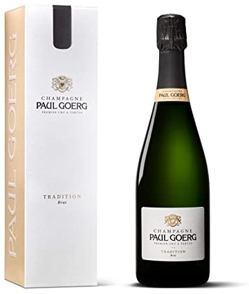 PAUL GOERG Champagne Brut Tradition Premier Cru a Vertus 75 CL - Estuche incluido - Botella de Champagne para Fiestas Bodas Comunion y Celebraciones