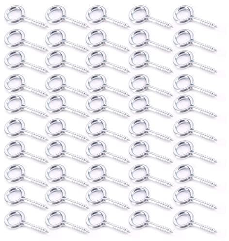 Heavy Duty 30mm Screw in Eye Bolt Hooks Zinc Plated Eye Screws for Picture Frame Vine Loop Hook Wall Hanger Anti-Rust Hammock Hooks for Tie-Downs Pack of 100.