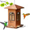 Buzzeap vogelfutterstation, Vogelfutterspender für Wildvögel, Vogelfutterhaus für Garten, Balkon, vogelfutterhaus zum aufhängen wetterfest