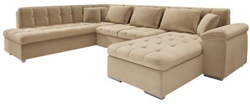 Mirjan24 Ecksofa Niko Bis Premium, Design Eckcouch Sofa U-Form Couch mit Schlaffunktion und Bettkasten Wohnlandschaft vom Hersteller (Horton 204 10, Seite: Rechts)