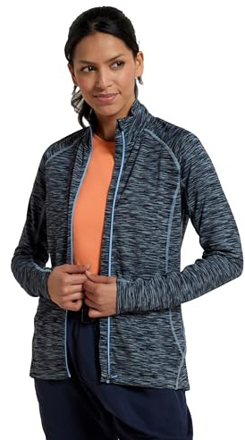 Mountain Warehouse Bend & Stretch Womens Full-Zip Midlayer - Lightweight, Warm & Cosy Jacket - Autumn, Winter, Outdoors, Gym, Travel Dark Blue Women's Size 16