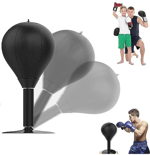 HFINGAQEX Funpunch – Sac de frappe Funpunch Rage avec ventouse, balle de boxe de bureau avec support pour adultes et enfants