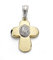 Inmaculada Romero IR 18 Karat Gold Kreuz Anhänger 23mm bicolor. Zirkone [7907]