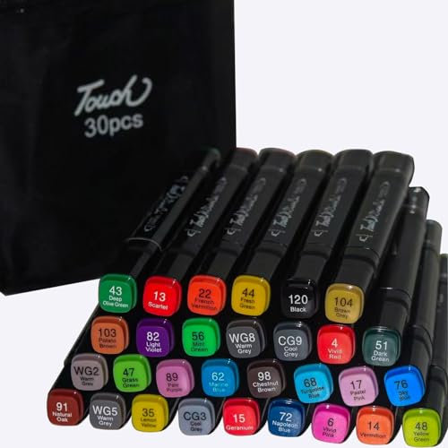 Twiller 30 Filzstifte Set, Twin Marker Stifte für Erwachsene Kinder, Stabilo Marker & Filzstifte für Comics Manga Pinsel Tip zum Skizzieren Kalligraphieren Zeichnen