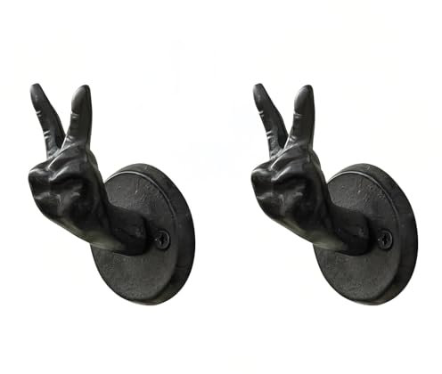 Rustikale Kleiderhaken, Wandmontage, strapazierfähig, dekorativ, schwarz, Schlüsselhalter für Schlamm, Handtücher, Hutablage, Geldbörse, Gusseisen, Antikschwarz, 2 Stück