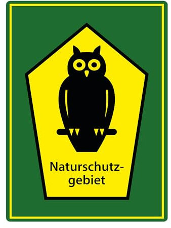 SL group - 1 Schild Naturschutzgebiet in 20 x 30 cm aus extra stabiler PVC Kunststoff-Platte - Naturschutz Hinweisschild Kennzeichnung - Naturschutzschild mit Eule wetterfest mit UV-Schutz