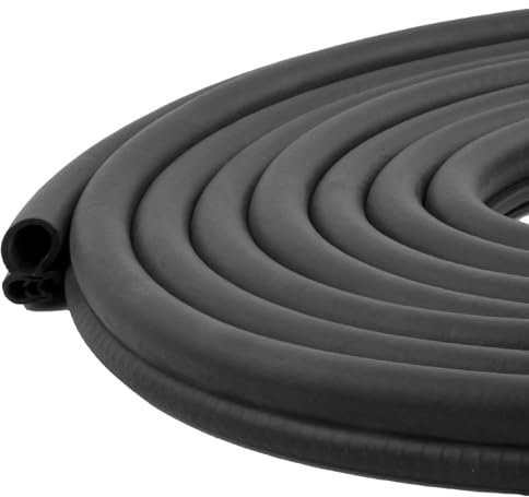 Cozlly 6m Junta de Goma para Puerta de Coche y Maletero, U Bordes de Sellado, Tira Aislamiento de Ruido para Coches, Barcos, Caravanas, Camiones