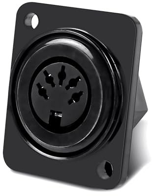 MEIRIYFA MIDI DIN 5Pin Buchse Sockel Stecker Panel Mount Löten 2 Loch D-Typ Din Jack Stecker für Audio-Video Ausrüstung, Heimkino (5 Poliger)