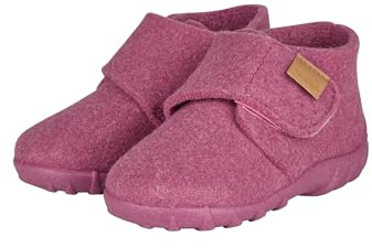 Sterntaler Hausschuhe uni - Unisex Hausschuhe aus Wollfilz - Baby und Kinder Hüttenschuh mit rutschfester Sohle - Kindergarten Pantoffeln mit Klettverschluss