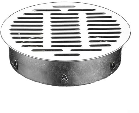 Hasaller Rejilla de drenaje de suelo de acero inoxidable con diseño hueco grande, se adapta a tubos de drenaje de 50 mm a 200 mm, fácil instalación para desagües exteriores e interiores (200 mm)