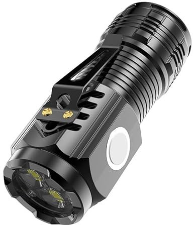 Three-Eyed Monster Flashlight Camping Equipment Led Abs Clip Strong Magnet Portable Lighting Outdoor Flashlight Flashlight Glare (A)