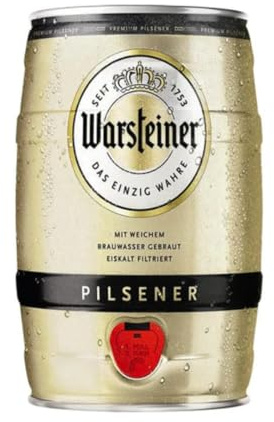 Warsteiner German Pilsner Mini Keg - 4.80% ABV (1 x 5 Litre) - German Beer, Beer Gifts for Men, Lager, Beers, Craft Beer, Beer Gift Set, Oktoberfest Beer, Christmas,