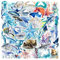 Calkrer 100 Stück Ästhetische Marine Stickers Scrapbook zubehör. Wasserfest selbstklebend Fisch Aufkleber Unterwasser Lebensaufkleber Ozean Aufkleber.