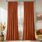 MIULEE Samtvorhang mit Kräuselband 2er Set 140X245 cm, Schöne Dicke und Schwere Wohnzimmer Schlafzimmer Deko Blickdichte Vorhänge, Orange-rot Samt Gardinen Verdunkelung Thermovorhang Samt kräuselband