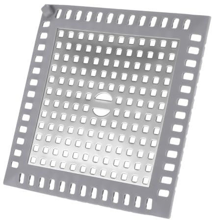 Andibro Quadrat Abflussschutz, Abflusssieb Dusche Haarsieb 12.3x12.3cm Abflussabdeckung aus Edelstahl und Silikon für den Badezimmer Bodenablauf Küche Verhindert Verstopfte Abflüsse