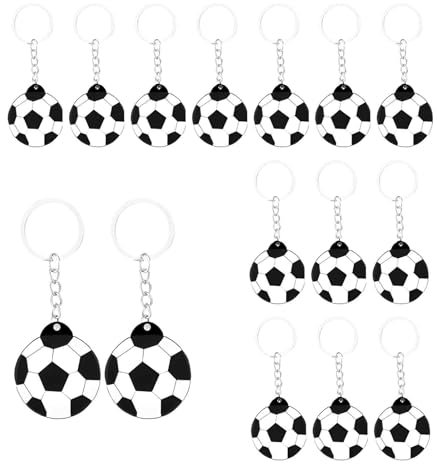 AFCJLTO Porte Clef Ballon de Foot,Ensemble de 15 Porte-Clés Anti-Stress de Football,Pvc pour Décoration de Sac à Dos Parfaits pour les Fêtes, l'École ou les Récompenses