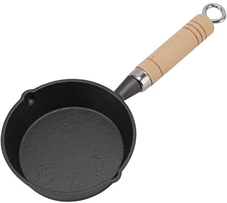 MYVVKIA Bratpfanne, Omelett-Bratpfanne, rund, Stabiler Metall-Sicherheitsgriff, weit verbreiteter Butterwärmer, Fleischpfanne, Eierpfanne mit langem Griff für das Kochen in der