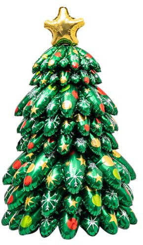 HGSHUO Árbol de Navidad Globos de Navidad Decoración Globos para Fiesta Arbol Navidad Inflable Globos Foil Globos de Helio Decoración de Fiesta Navidad