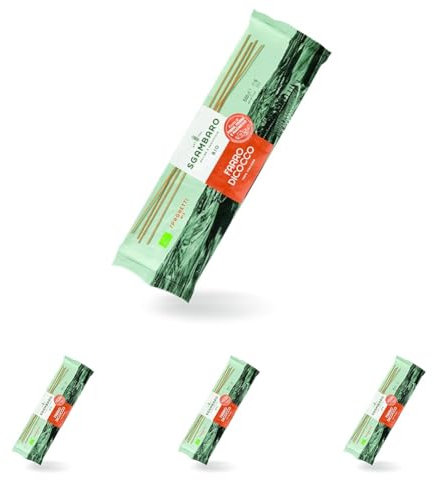 Sgambaro Pasta Farro Dicoccum Bio Spaghetti, No. 5, 500g (Confezione da 4)