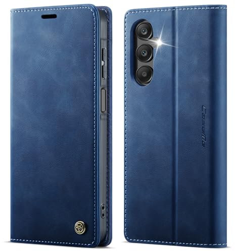KZB Handyhülle für Samsung Galaxy A16 5G/4G Hülle Premium Leder mit RFID Schutzhülle Klapphülle Magnet Kartenfach Standfunktion Klappbar Flip Case Tasche für Galaxy A16 5G/4G - Blau