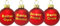 MC-Trend Set: 4 personalisierte Weihnachtskugeln aus Glas – Mama, Papa, Oma & Opa. Rote, Matte Kugeln mit edler Goldener Schrift – perfekt für die Familie