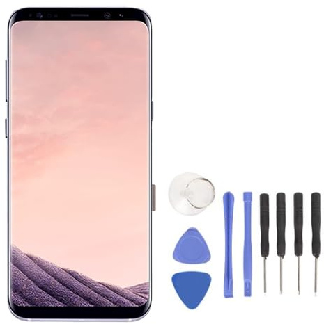Vikye Ersatzdisplay für S8 Plus G955U/G955F/G955A, 6,2 Zoll | 6,2-Zoll-AMOLED-Touchscreen mit Rahmen, passend für S8 Plus G955U/G955F/G955A, inkl. Reparaturwerkzeug