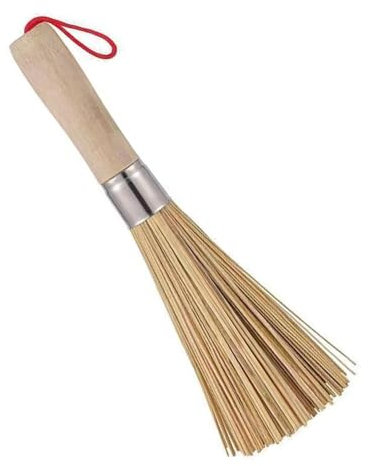 1 PCS Traditional Natural Bamboo Wok Brushes, Kitchen Cleaning Brush, Bamboo Kitchen pan Brush, Natural Bamboo pan Brush, Pot Brush, for Pot Brush Cleaning